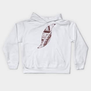 Pacific Island Pattern 3 - Brown Kids Hoodie